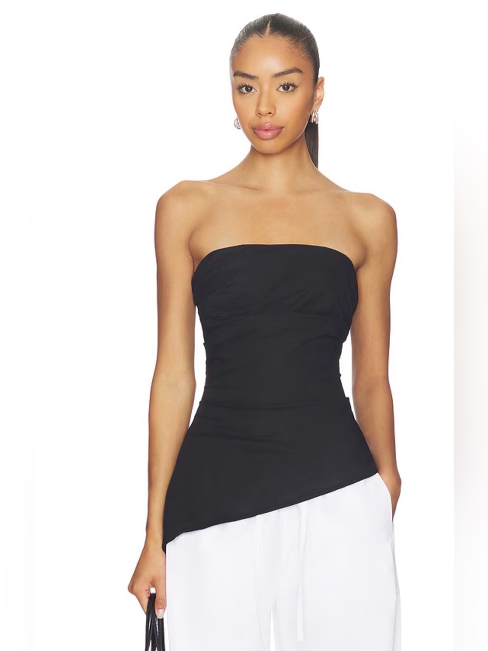 NWT Petal & Pup Black Ruched Strapless Top - Size 6